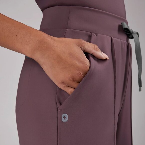 Figs High Waisted Salina FORMx Wide Leg Scrub Pants in Plum, Size Small - Picture 5 of 10